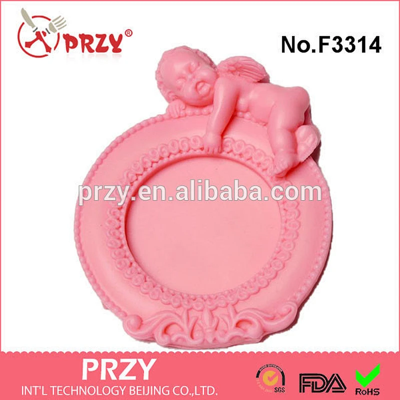 F3314 Sleep Angel Baby Silicone Mold Fondant Silicon Mold Cake Decoration Mold