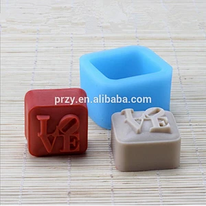 S6030 square shape LOVE silicone soaps mold for sale