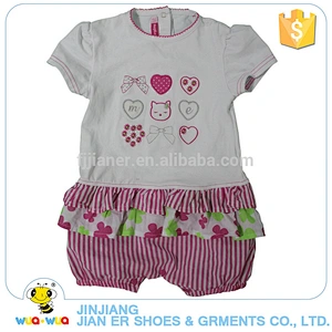 Comfortable summer children baby girl stripe short shorts romper clothing