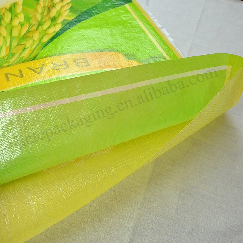 Transparent plastic laminated pp woven basmati rice bag 25kg 50kg export