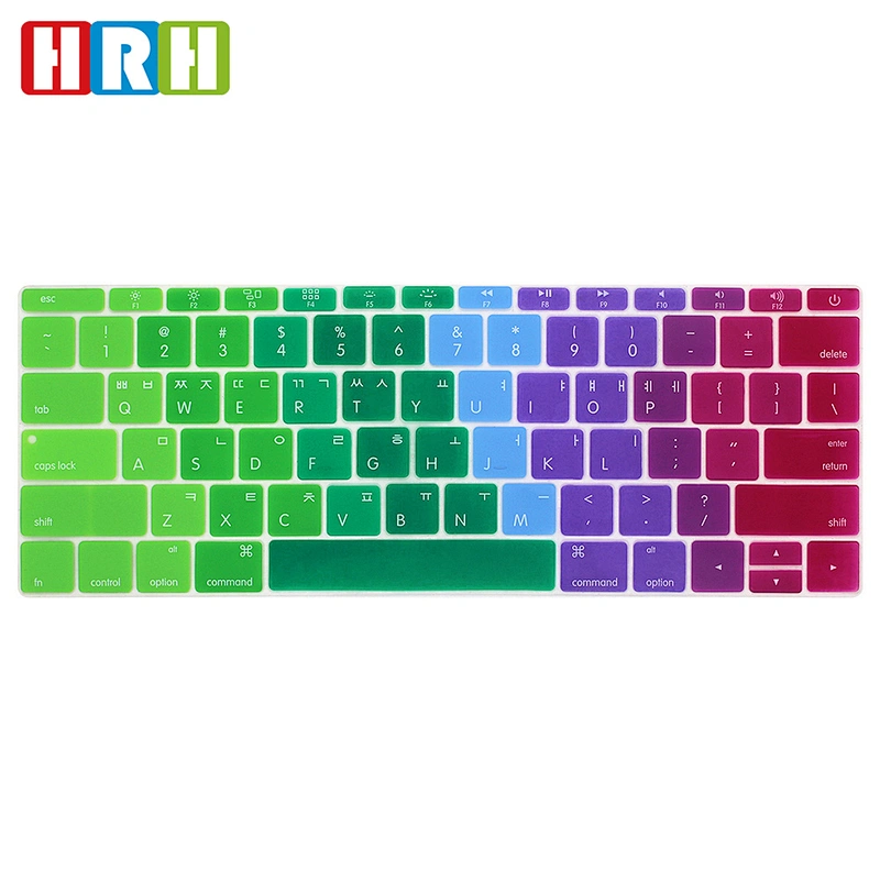 English Version Ombre Color Korean Silicone Keyboard Cover Skin keyboard protector For Macbook 12inch for macbook New Pro13