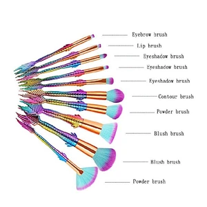 Glitter Fish Designer Makeup Brush Set With Bag