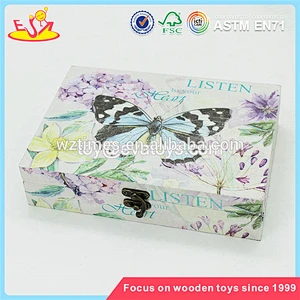 Wholesale colorful wooden rectangle box fashionable wooden rectangle gift box W18A037