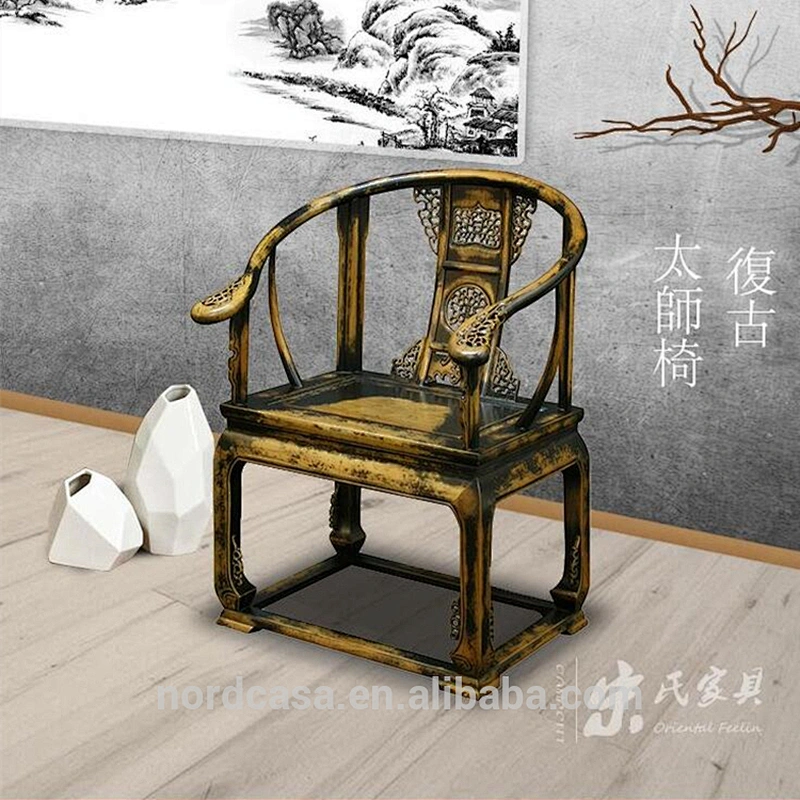solid chinese back antique wooden hand carved chair