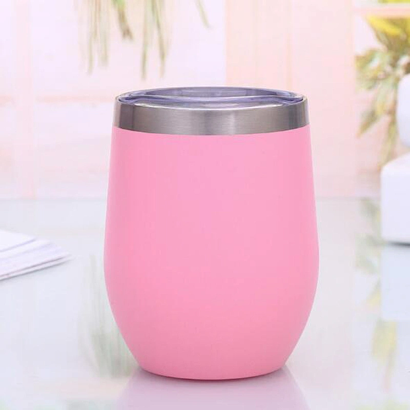 12 oz Stainless Steel Vacuum Cup Egg Shape Water Beer Juice Mug Customized Logo Double Wall Cup