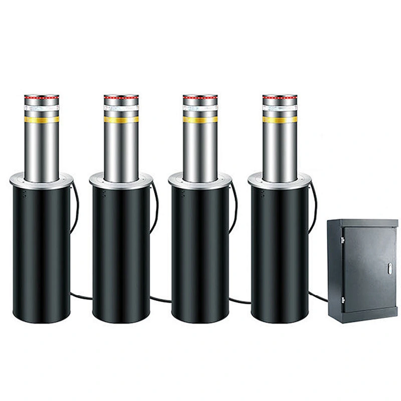 Reflective Tape Ornate Safety Stainless Steel Parking Road Automatic Pneumatic Bollard for Access Control