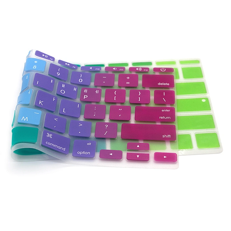 Custom Rainbow silicone keyboard cover korean keyboard protector laptop skin for Mac Book Air 11 English Version