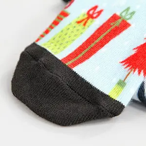 Polyester High Quality Customized Custom Digital Printing Festival Celebrating Christmas Eve Theme MOQ Socks