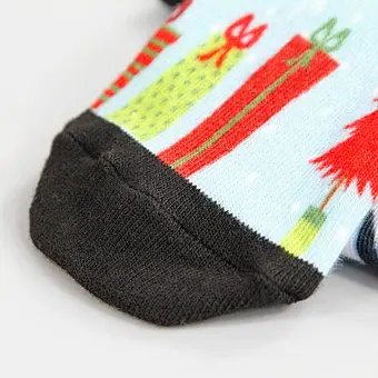 Polyester High Quality Customized Custom Digital Printing Festival Celebrating Christmas Eve Theme MOQ Socks