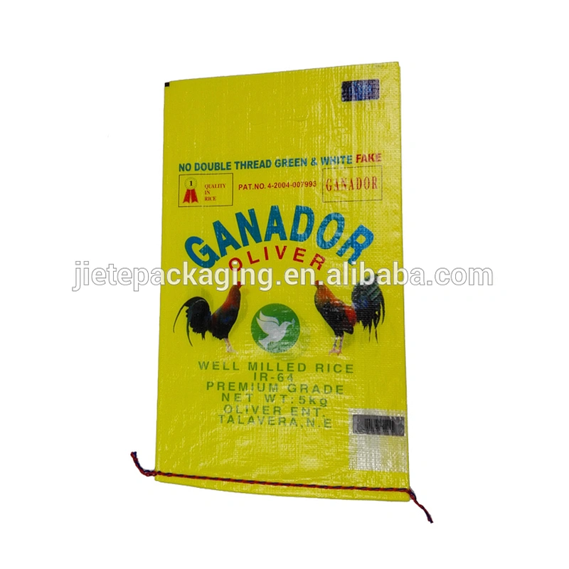 laminated and printed virgin transparent plastic pp woven rice packaging bags