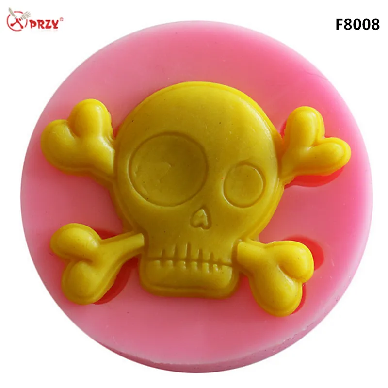 DIY New Style Silicone Baking Cake Mold Halloween Skull Head Mask Mould Handmade Soap Molds