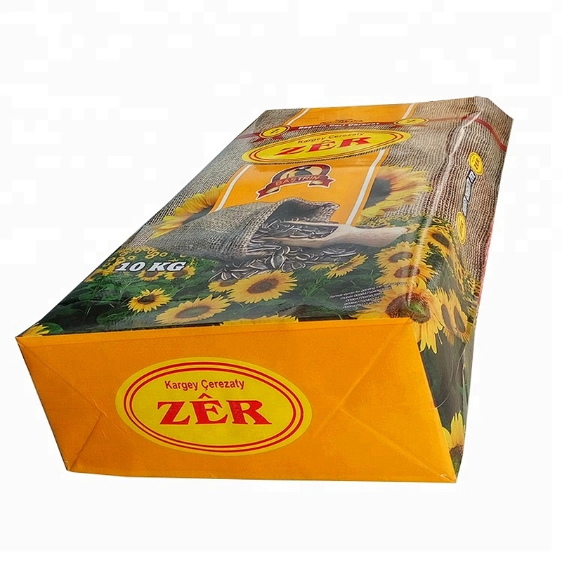 Square bottom bopp laminated woven pp agricultural sunflower seeds packaging bag