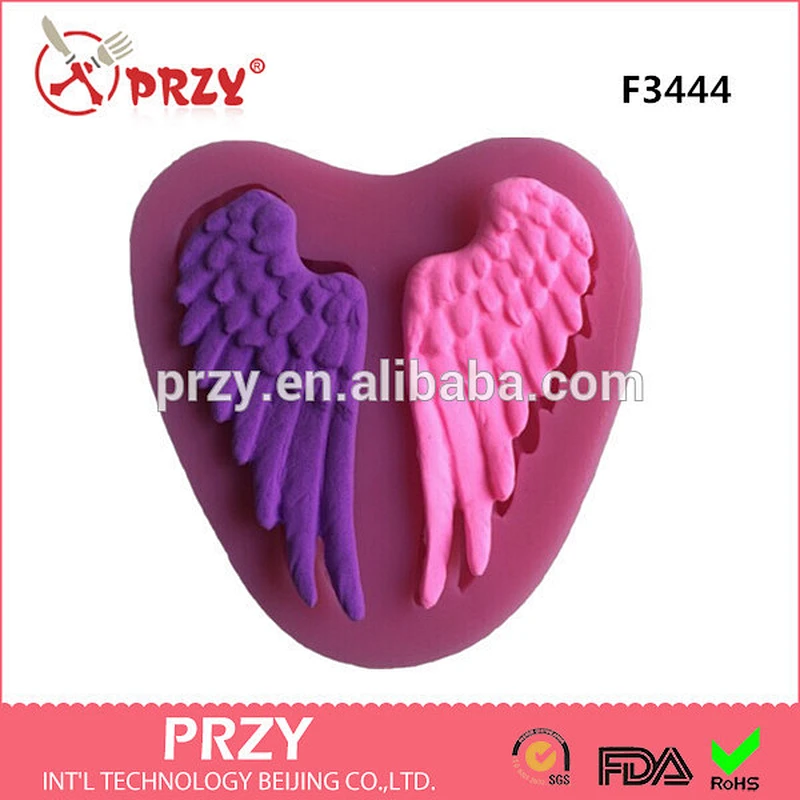 F3444 Beautiful Angel Wings Shape Silicone 3D Mold Cookware Dining Bar Non-Stick Cake Decorating