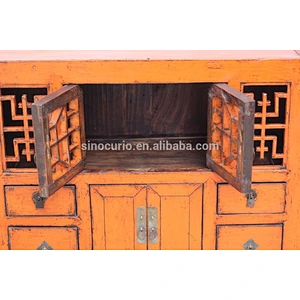 Chinese antique wooden furniture vintage carved shoe rack cabinet