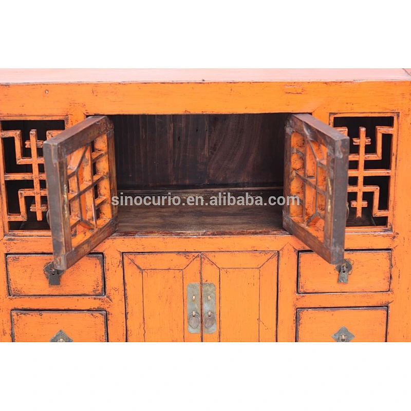 Chinese antique wooden furniture vintage carved shoe rack cabinet