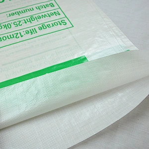 White plastic 25kg pearl laminated pp cement and mortar bag