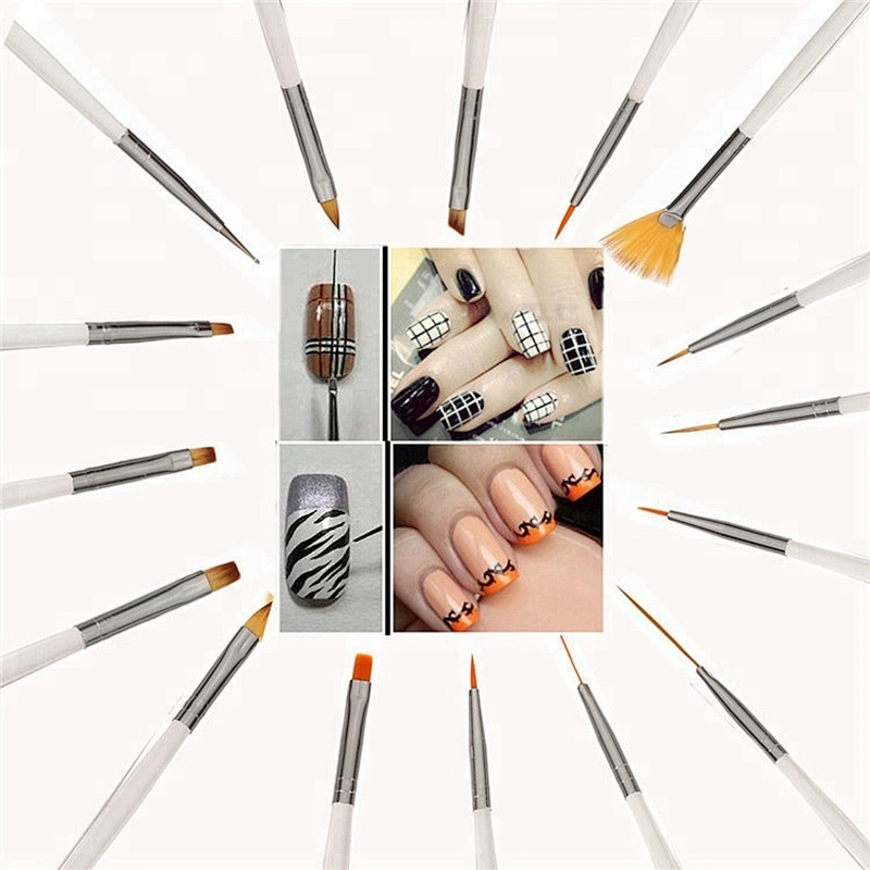 16Pcs professional acrylic carving powder gel liquid salon nali art brushes set polish gel makeup brushes nail tools