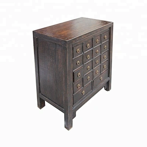 chinese antique lacquer wooden apothecary medicine chest cabinet furniture