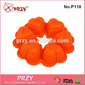 P118 PRZY wholesale heart shape silicone bakeware