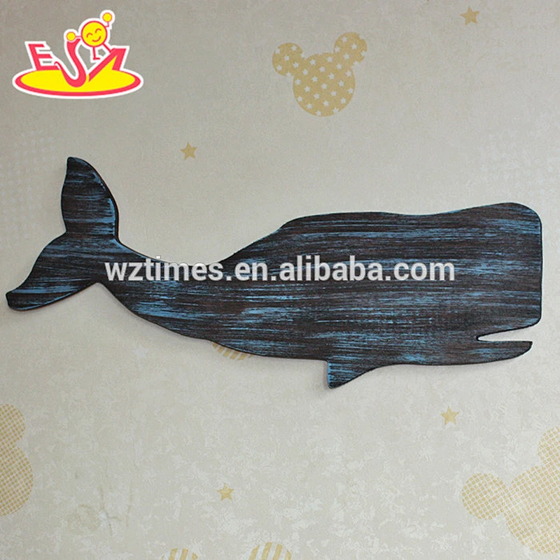 2018 New design home decoration wooden wall decor top fashion whale shape wooden wall decor W09D017