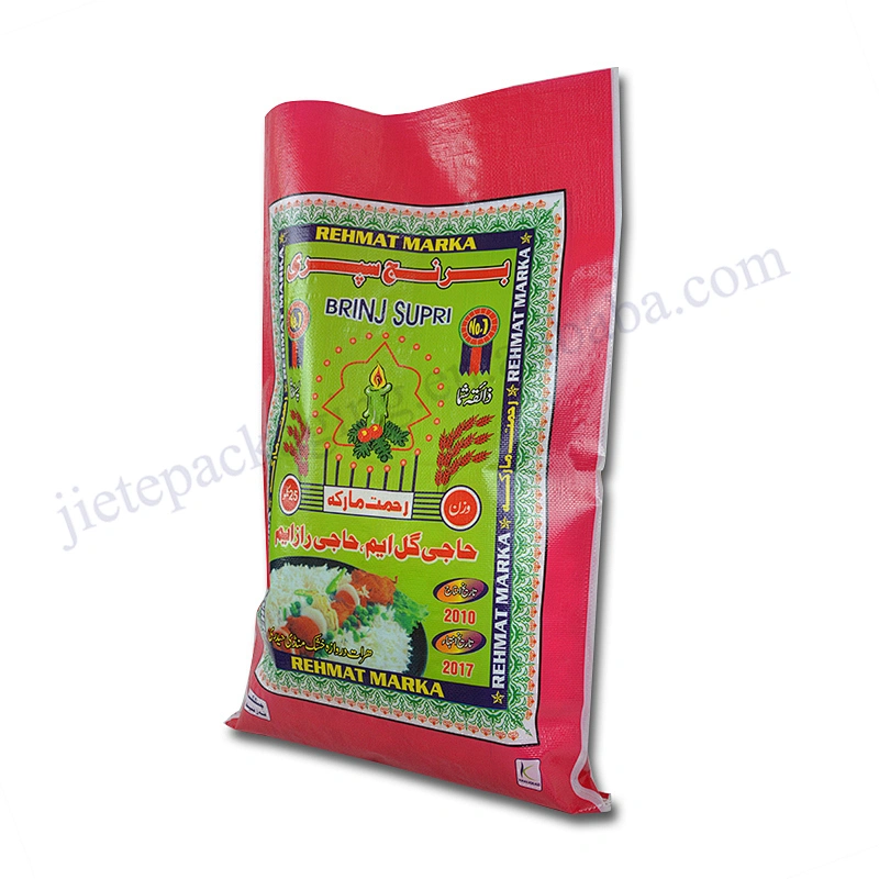 100% virgin plastic 25kg pp woven basmati rice packaging bag export Pakistan