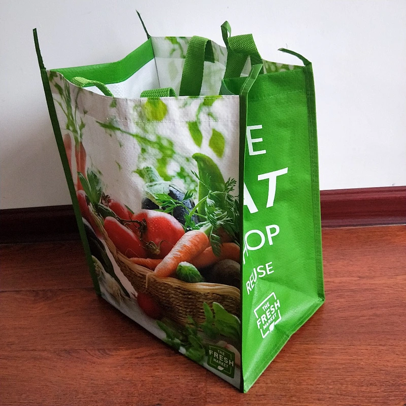 Custom wholesale color printing non-woven bag with portable bag for shopping