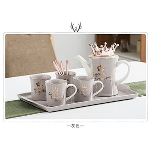 High-grade grey ceramic bowl with kettle for colding water
