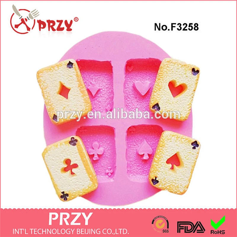 Poker Cards cake mold food grade silicone rubber mold flexible silicone fondant mold