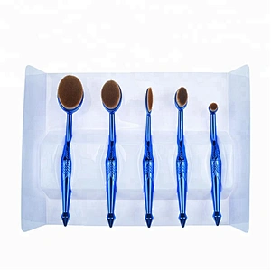 Oval makeup brushes Hot professional oval makeup brush set beauty 5 pieces oval makeup brush set