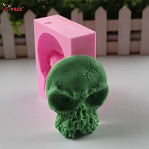 Horrible silicone Chocolate Skull heads Soap Molds decorative Silicone fondant cake skull head Molds