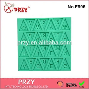 hotsale cake decorating letter shape silicone fondant mold