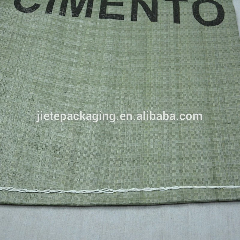Cyan, green color pp woven valve bag with relief printing for cement