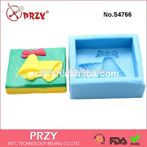 PRZY S4766 Christmas series bell silicone soap making forms Christmas mold