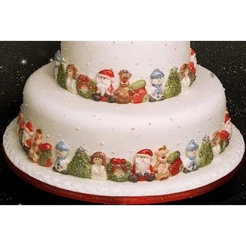 Christmas fondant molds Santa Claus Pine Snowman silicone Fondant Mould