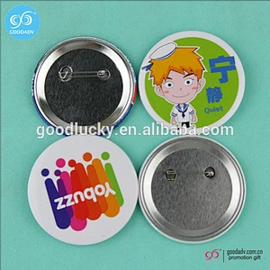 Custom advertisement tin badge button pin cheap price manufacture metal badges