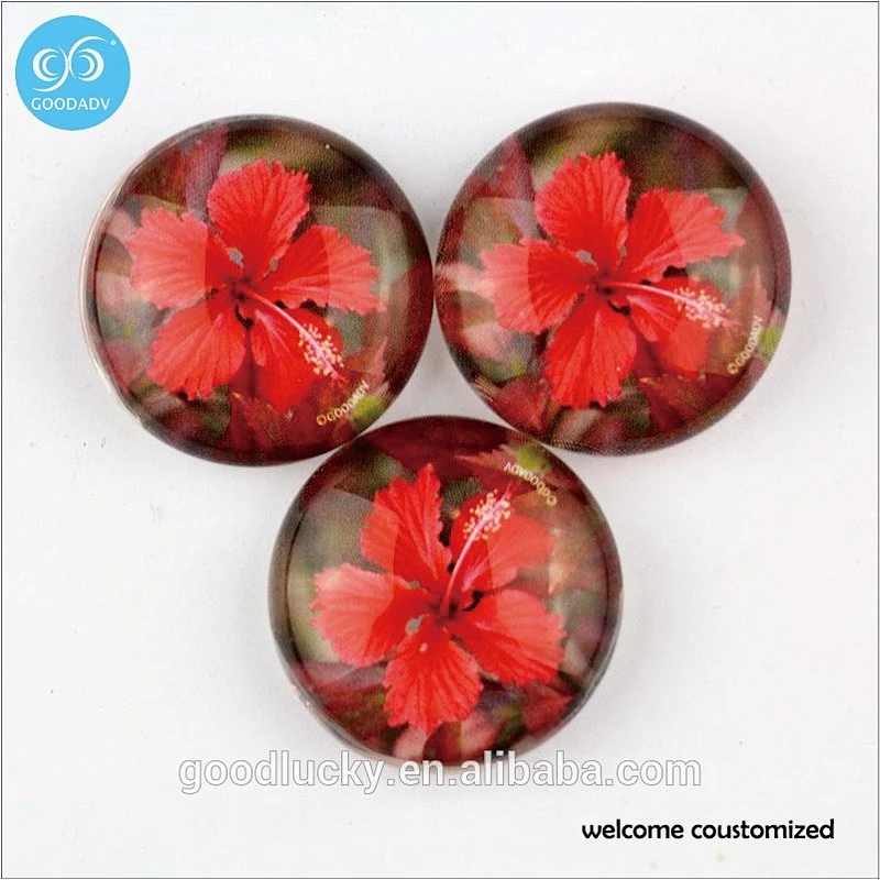Round shaped crystal glass fridge magnet souvenir