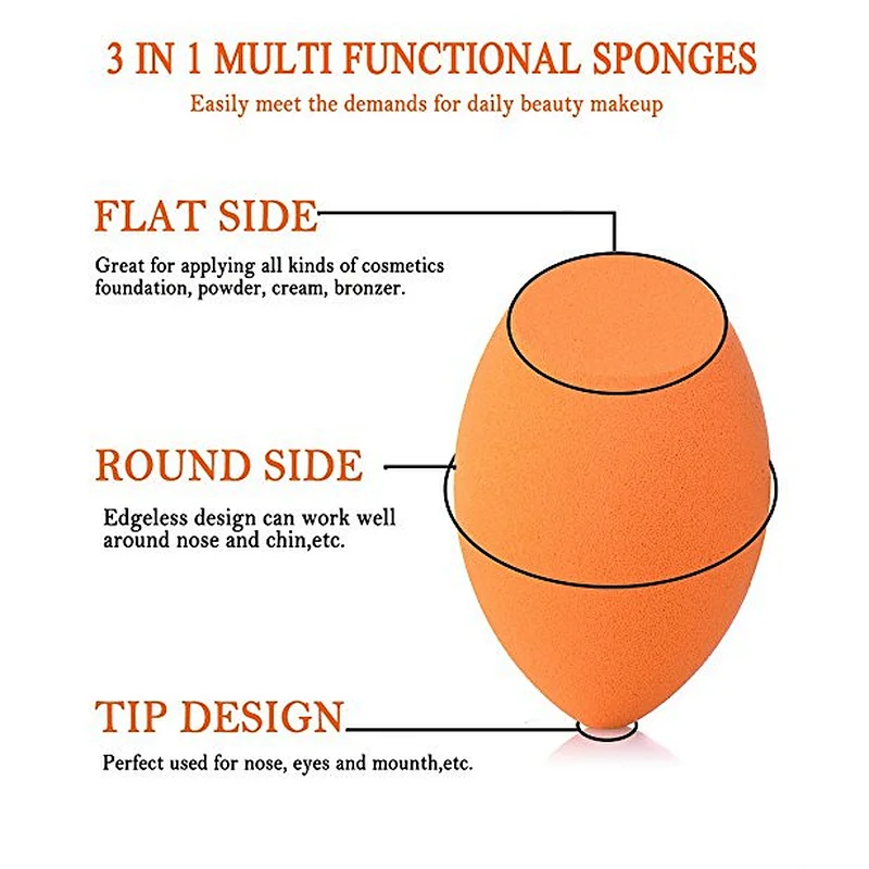 5pc latex free makeup sponge and kabuki brush set