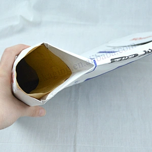 25kg block bottom stand up 3 layer kraft paper with lining bag for cement,wall putty,dry mortar,gypsum