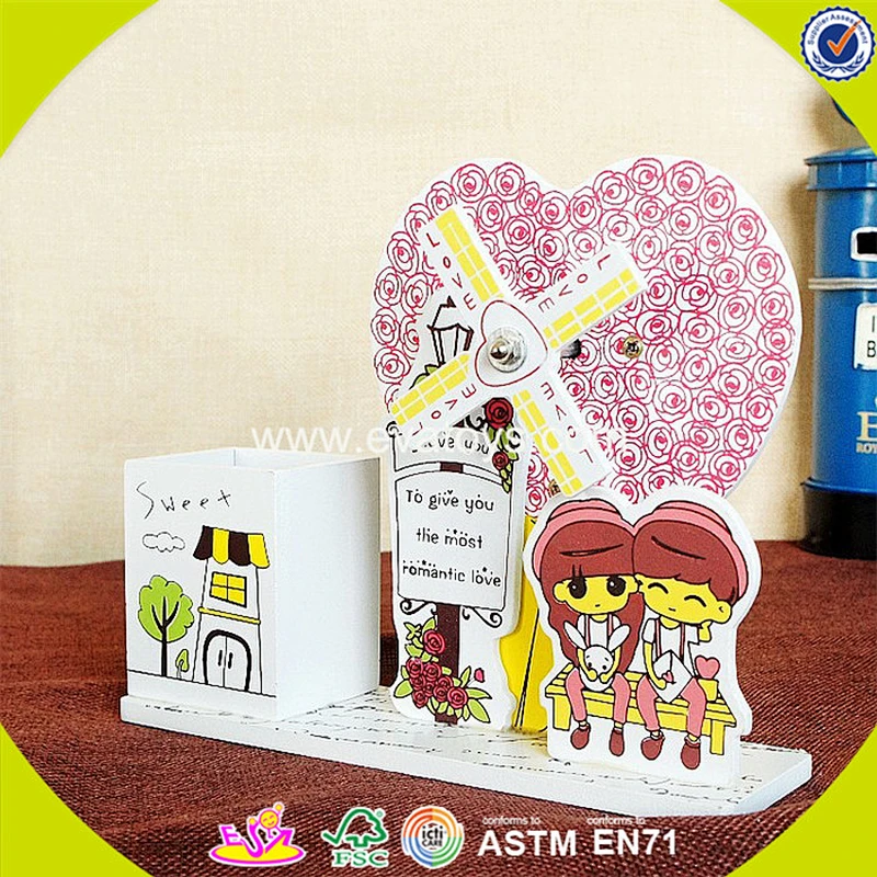 wholesale baby wooden decorative music box kids brush pot wooden decorative music box W02A035
