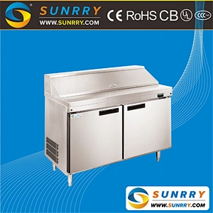 Stainless Steel Salad Bar Pizza Table Refrigerator Sale Single Door (SY-RST700S SUNRRY)