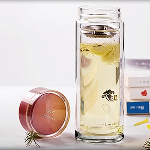 A-grade promotional present glass water bottle travel cup for outdoor