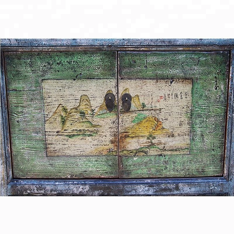 wholesale antique distressed rustic reclaimed wood painted storage furniture