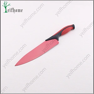 Factory supply colorful soft handle 5 pcs non-stick coating knife set