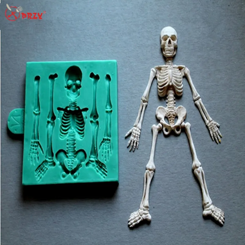Skeleton halloween skeleton body mould Fondant Cake Decoration mold Handmaking silicone Molds