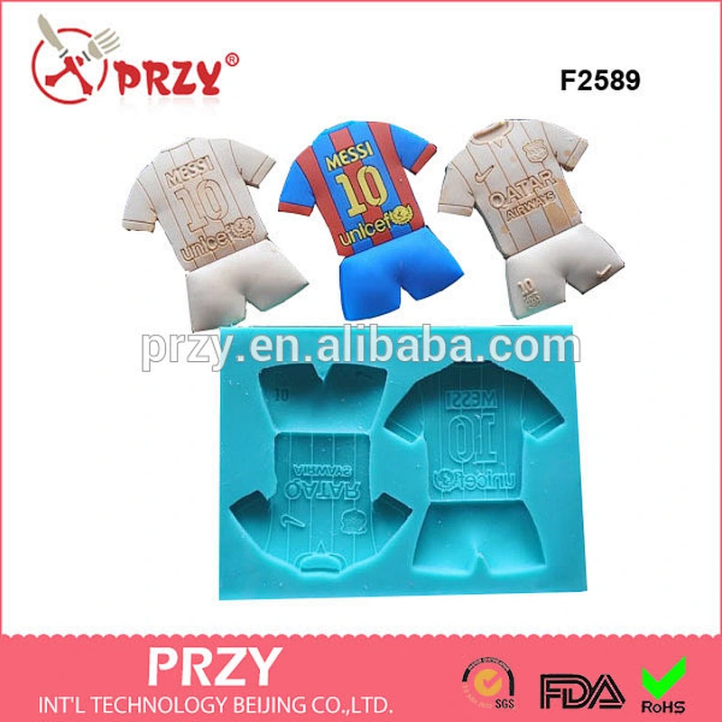 F2589 Silicone Mould TEAM of the MESSI Barcelona Sugarcraft Cake Decorating Fondant / clothes shape mold