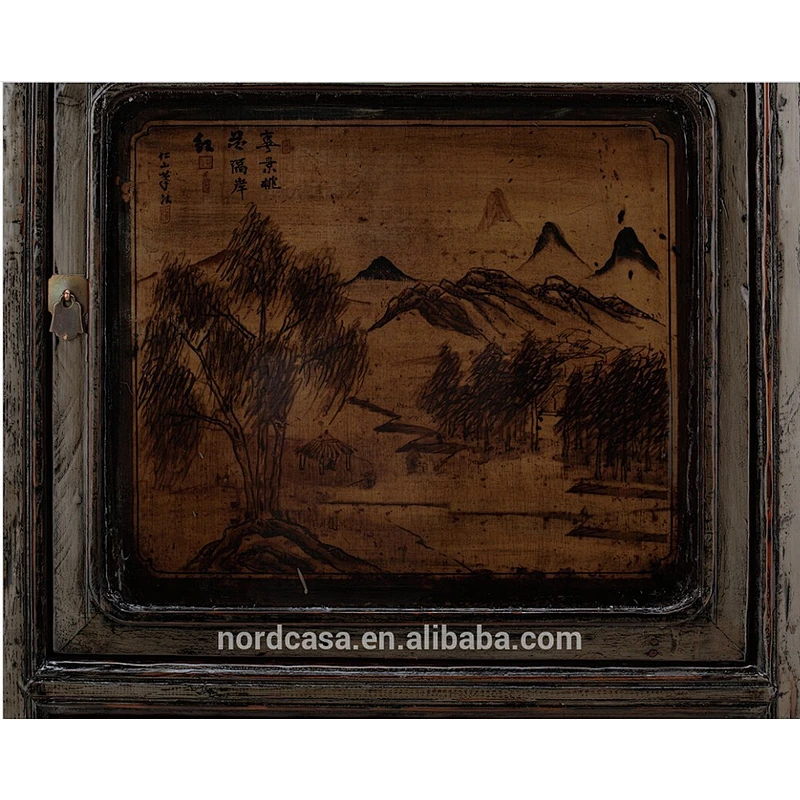 Chinese hand painted high glossy wardrobe