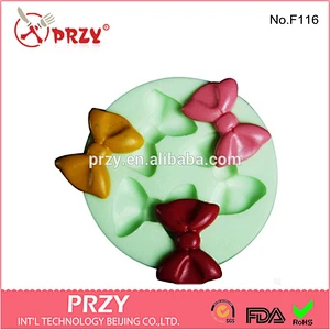 F116 PRZY Decorative fondant bow tie shaped silicone mold