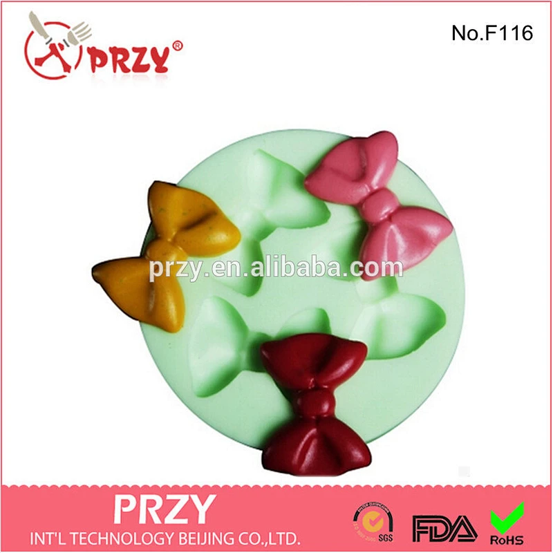 F116 PRZY Decorative fondant bow tie shaped silicone mold