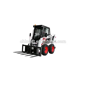 Gasoline engine 23HP mini skid steer loader with fork