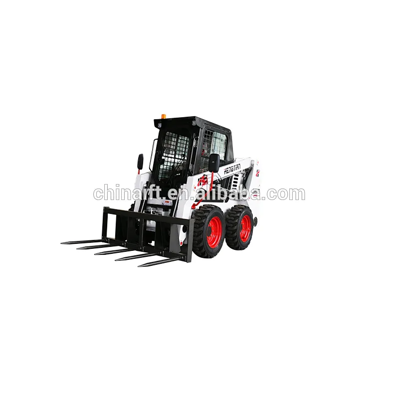 Gasoline engine 23HP mini skid steer loader with fork